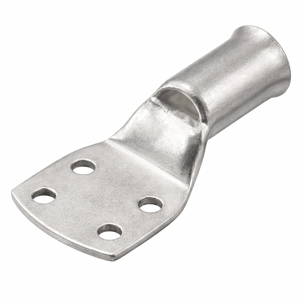 4 Hole Transformer cable lug made of copper with electro-tin plating and four-hole design for secure electrical connections