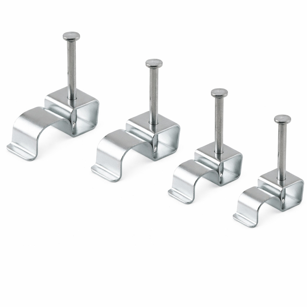 Metal FR Clips for fire-resistant electrical cable fixing, compliant with 18th Edition standards