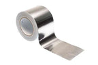 Roll of aluminium foil tape for HVAC and insulation applications with silver reflective surface