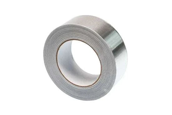 Aluminium foil tape with acrylic adhesive and release liner, designed for HVAC duct sealing, insulation wrapping