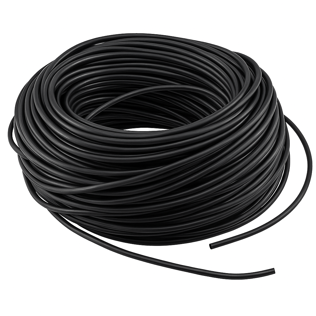 Black PVC sleeving for flexible wire and cable insulation and protection