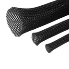 Braided expandable sleeving made of PET for flexible cable protection and easy installation