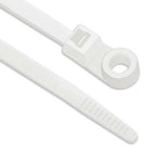 Black screw mounted cable tie with integrated screw hole made from Nylon 66, UL 94V-2
