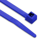 Blue coloured nylon cable ties bundle and organize cables with high tensile strength and weather resistance.