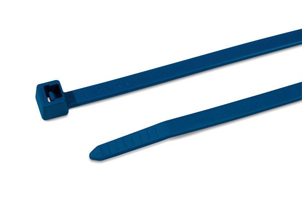 Blue metal detectable cable ties made of Nylon 66 for food, pharmaceutical, and chemical industry safety compliance