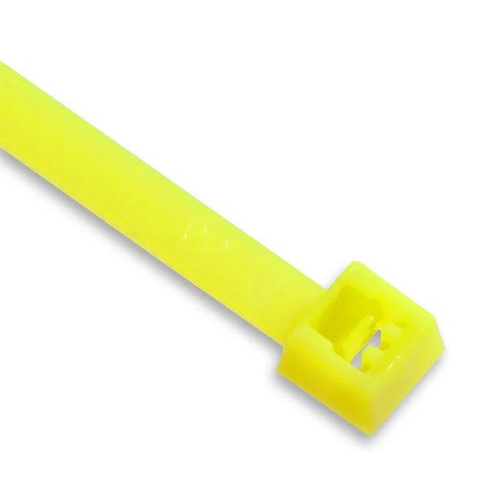 Fluorescent coloured nylon cable ties in blue, green, orange, yellow and pink