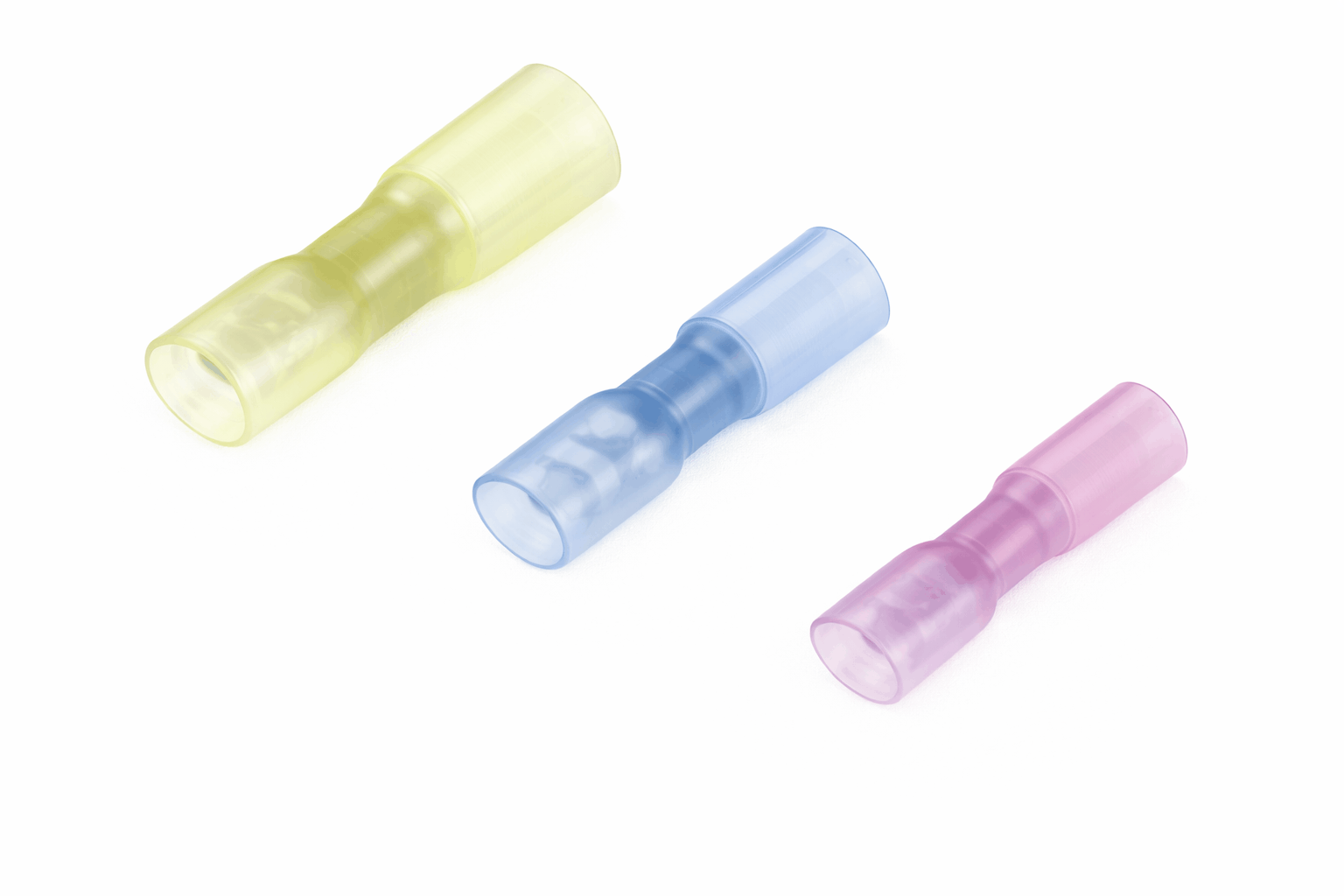 Heat shrink female spade fully insulated terminals for secure, waterproof electrical connections in automotive and industrial use