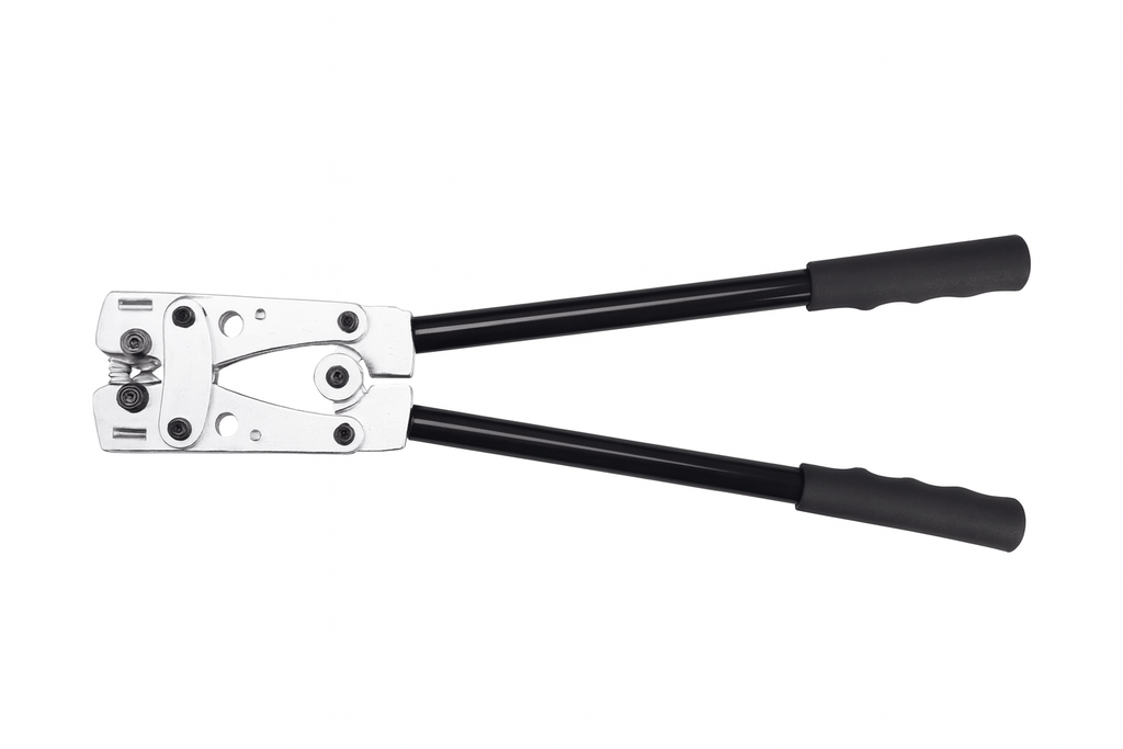 Heavy-duty copper tube terminal crimping tool with anti-slip handles for professional cable terminations
