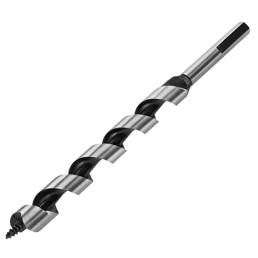 Auger hex shank drill bits for fast, clean, and accurate wood drilling in power and hand drills
