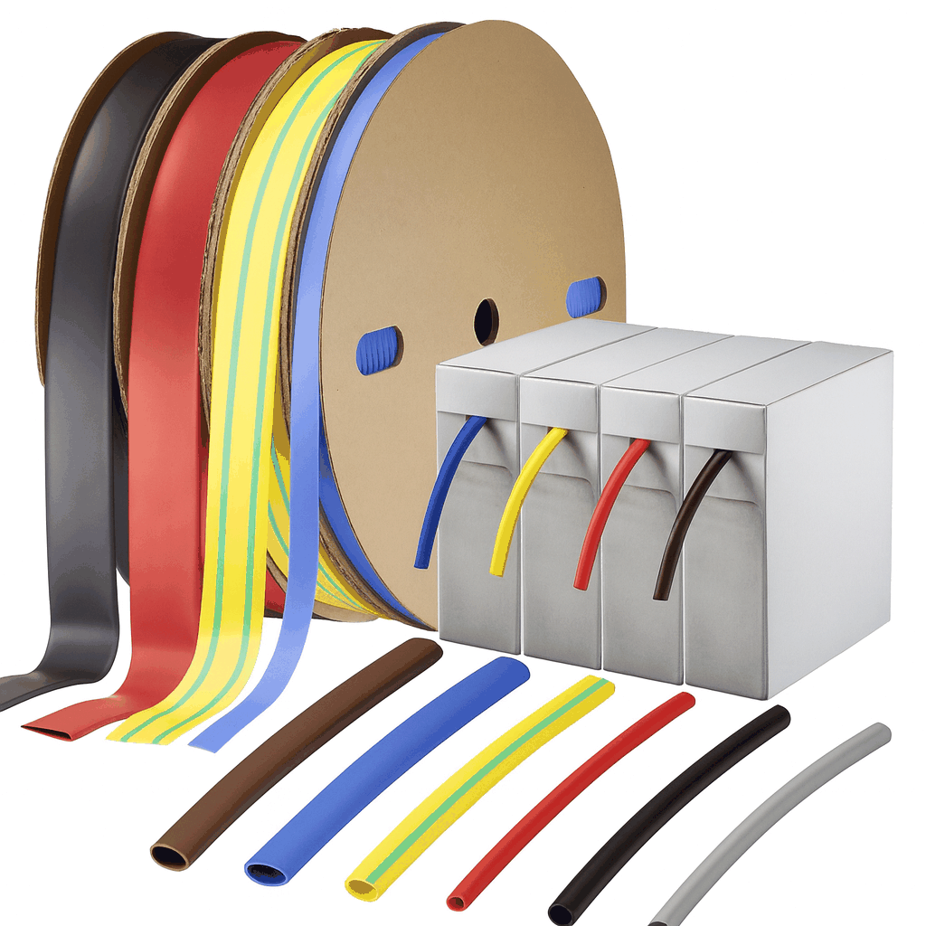Mini reel boxes of 2:1 heat shrink tubing for professional electrical insulation and wire protection