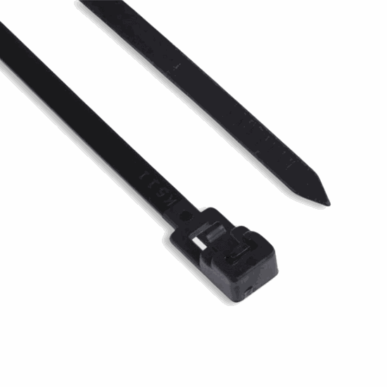 Releasable nylon cable ties with trigger-style quick release for reusable and adjustable bundling
