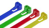 Releasable nylon cable tie with trigger-style quick release mechanism, reusable Nylon 6/6 fastening