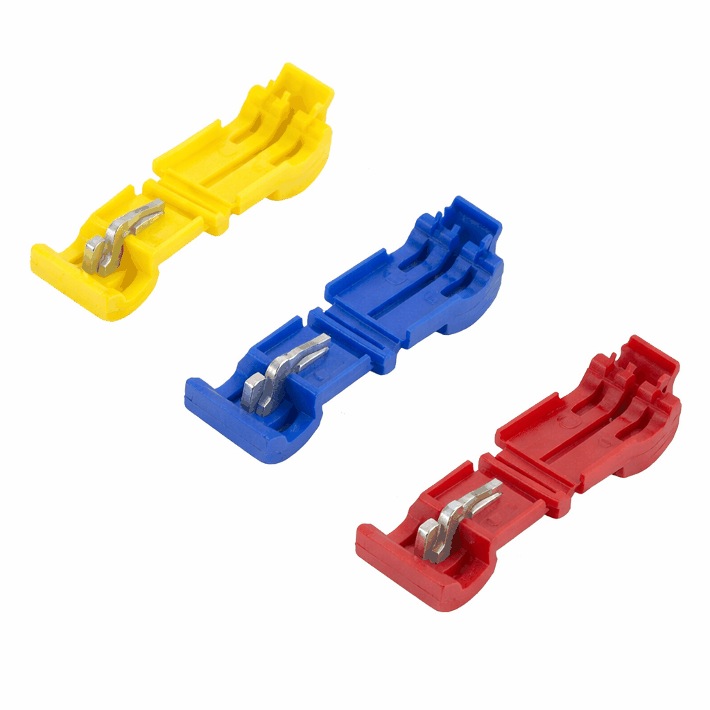 Pack of 100 T-Tap Connectors for quick, secure electrical wiring installations