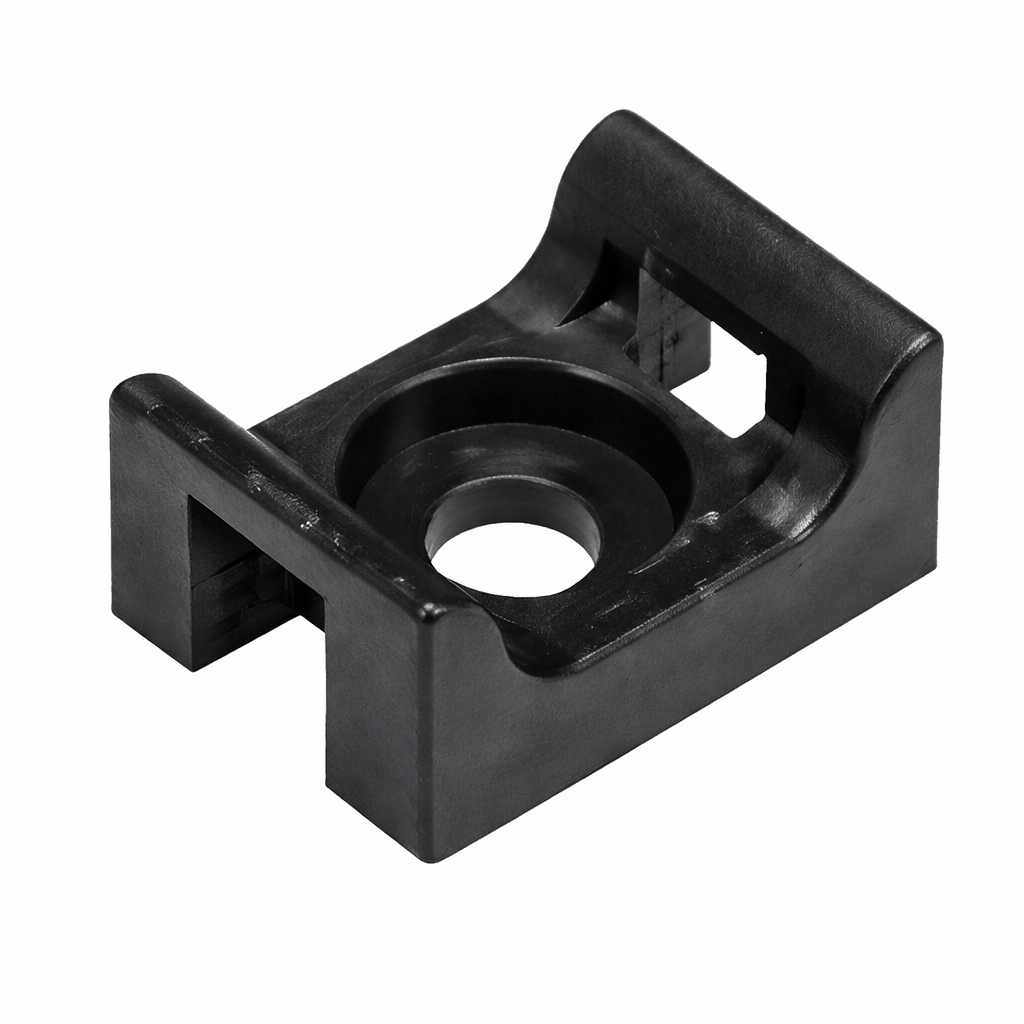 Screw mounted cable tie bases in nylon 66 for secure industrial cable management